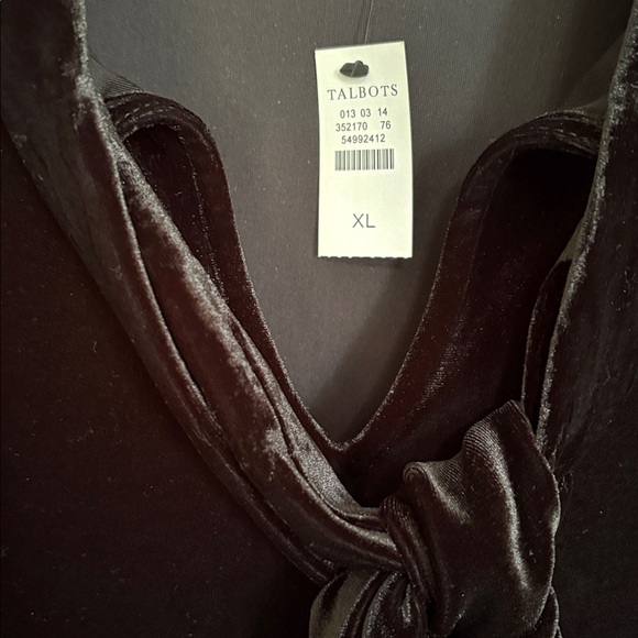*NWT Talbots Elegant Black Velvet Velveteen Tunic Top Holiday Winter Festive - Picture 13 of 13